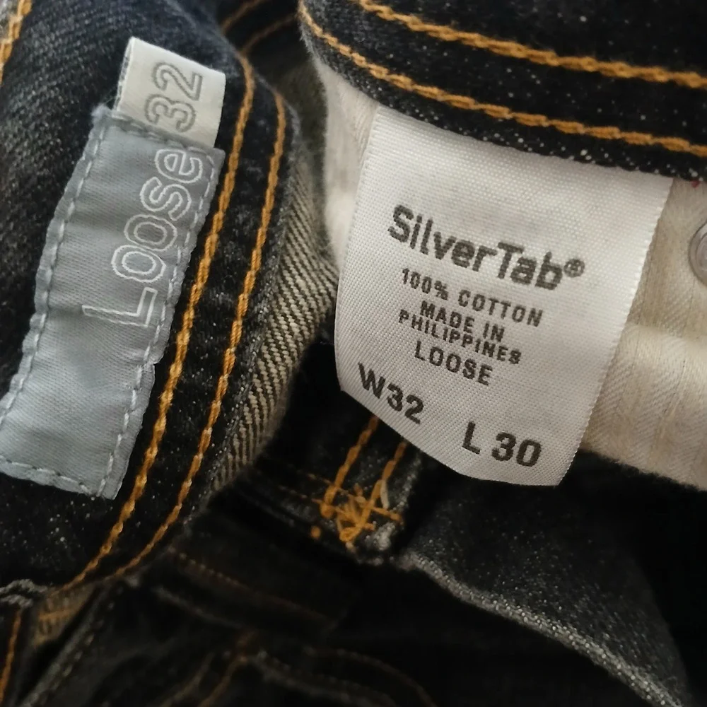 VTG Levi's SilverTab Loose Jeans Men 32x30 Black Dark Wash Baggy Skater Denim